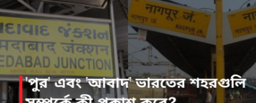 'পুর' এবং 'আবাদ' ভারতের শহরগুলি সম্পর্কে কী প্রকাশ করে?
