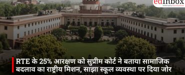 RTE के 25% आरक्षण को सुप्रीम कोर्ट ने बताया सामाजिक बदलाव का राष्ट्रीय मिशन, साझा स्कूल व्यवस्था पर दिया जोर