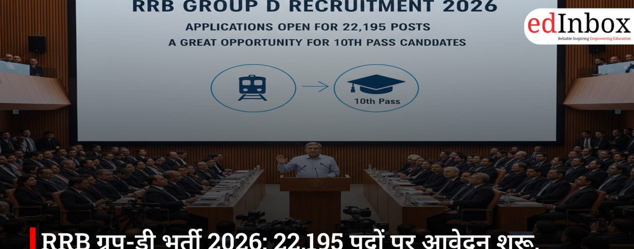 RRB ग्रुप-डी भर्ती 2026: 22,195 पदों पर आवेदन शुरू, 10वीं पास युवाओं के लिए बड़ा मौका