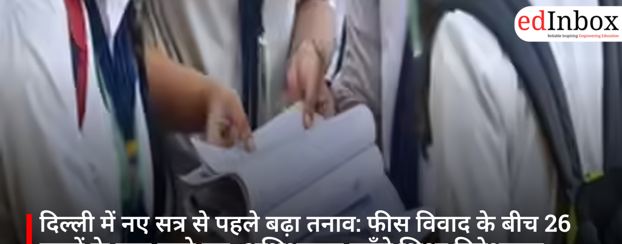 दिल्ली में नए सत्र से पहले बढ़ा तनाव: फीस विवाद के बीच 26 छात्रों के नाम काटे गए, अभिभावक पहुँचे शिक्षा निदेशालय