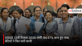 HBSE 12वीं रिजल्ट 2026 जारी, 84.67% छात्र हुए पास; बेटियों ने फिर मारी बाजी