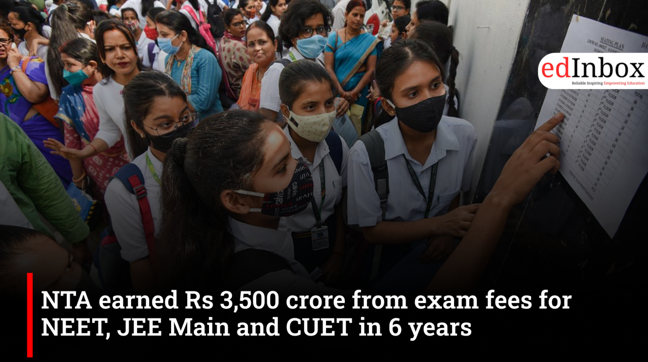 NTA ने NEET, JEE Main और CUET की परीक्षा फीस से 6 साल में कमाए 3,500 करोड़ रुपये