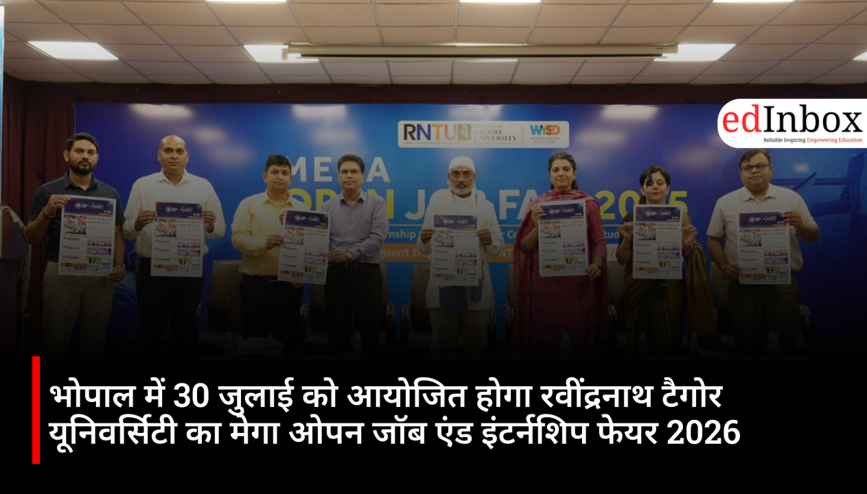 Rabindranath Tagore University's Mega Open Job and Internship Fair 2026 will be held in Bhopal on July 30