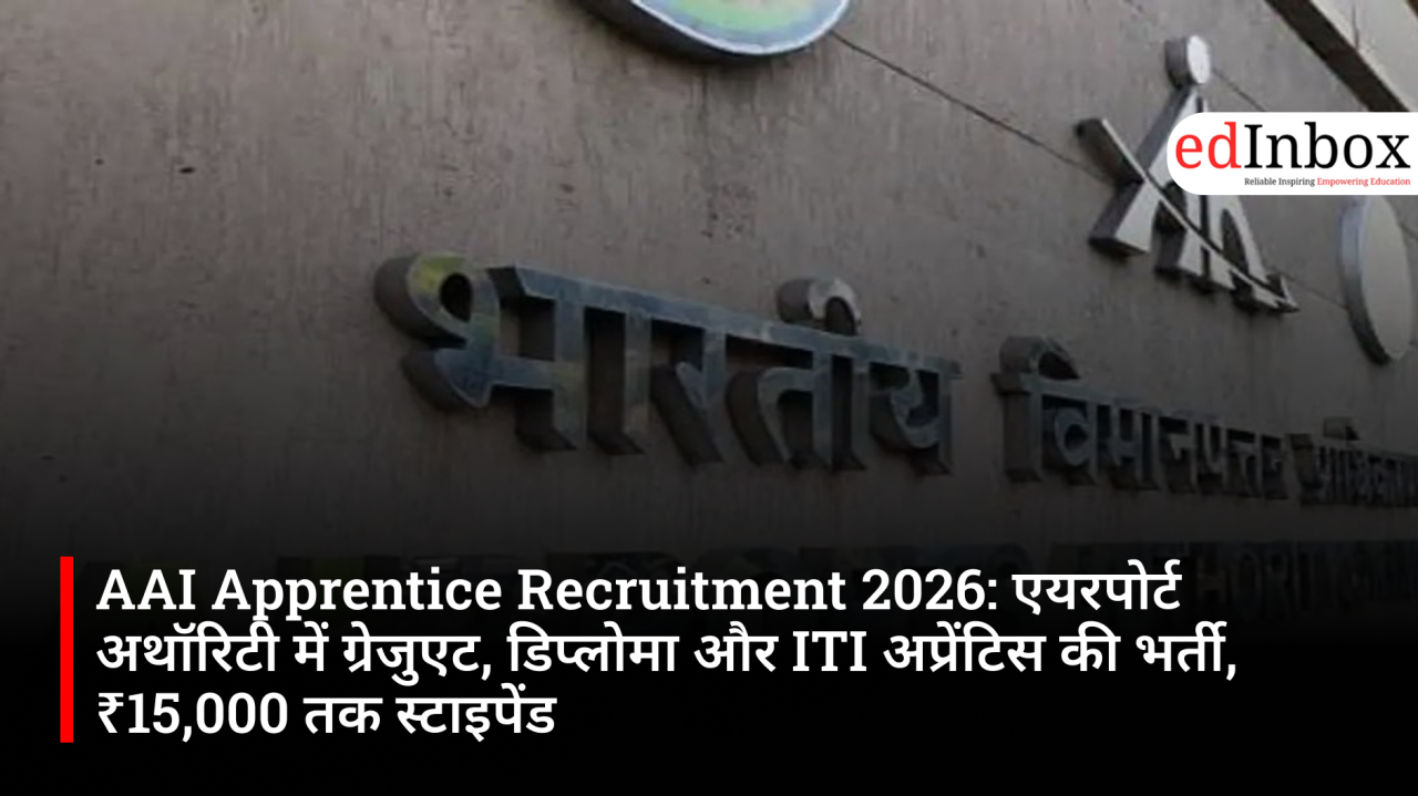 Recruitment for Graduate, Diploma, and ITI apprentices at the Airports Authority; stipend of up to ₹15,000