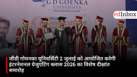 GD Goenka University will host a special convocation ceremony for the International Graduating Class of 2026 on July 2