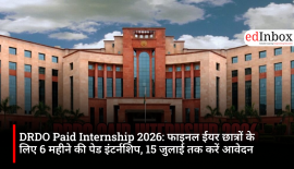 DRDO Paid Internship 2026: 6-month paid internship for final-year students; apply by July 15