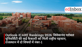 Outlook-ICARE Rankings 2026: Several faculty members of Vivekananda Global University receive national recognition; ranked No. 1 in Rajasthan in two disciplines