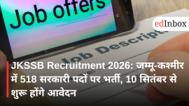 JKSSB Recruitment 2026 Notification Released for 518 Posts, Applications Begin September 10