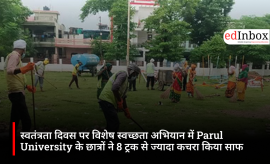 Parul University Students Collect Over 8 Truckloads of Garbage in Independence Day Cleanliness Drive