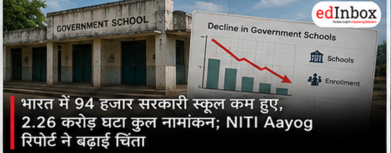 NITI Aayog Report: 94,000 Fewer Government Schools in a Decade, Total School Enrolment Falls by 2.26 Crore