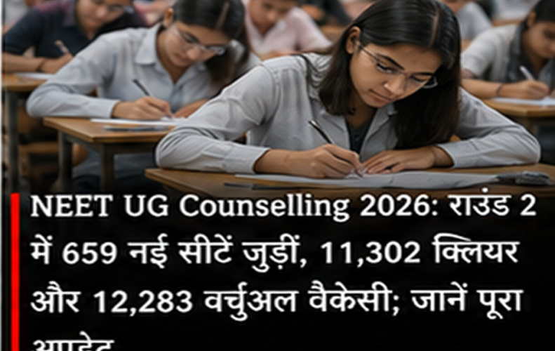 NEET UG Counselling 2026 Round 2: 659 New Seats Added, 11,302 Clear and 12,283 Virtual Vacancies