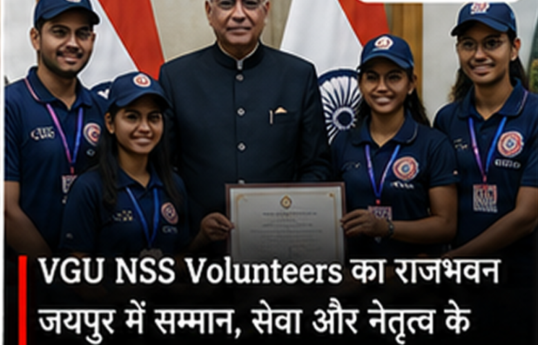 VGU NSS Volunteers Felicitated at Raj Bhavan Jaipur for Service and Leadership