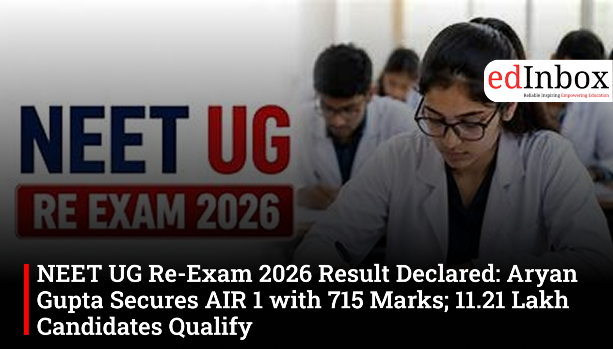 NEET UG Re-Exam 2026 Result Declared: Aryan Gupta Secures AIR 1 with 715 Marks; 11.21 Lakh Candidates Qualify