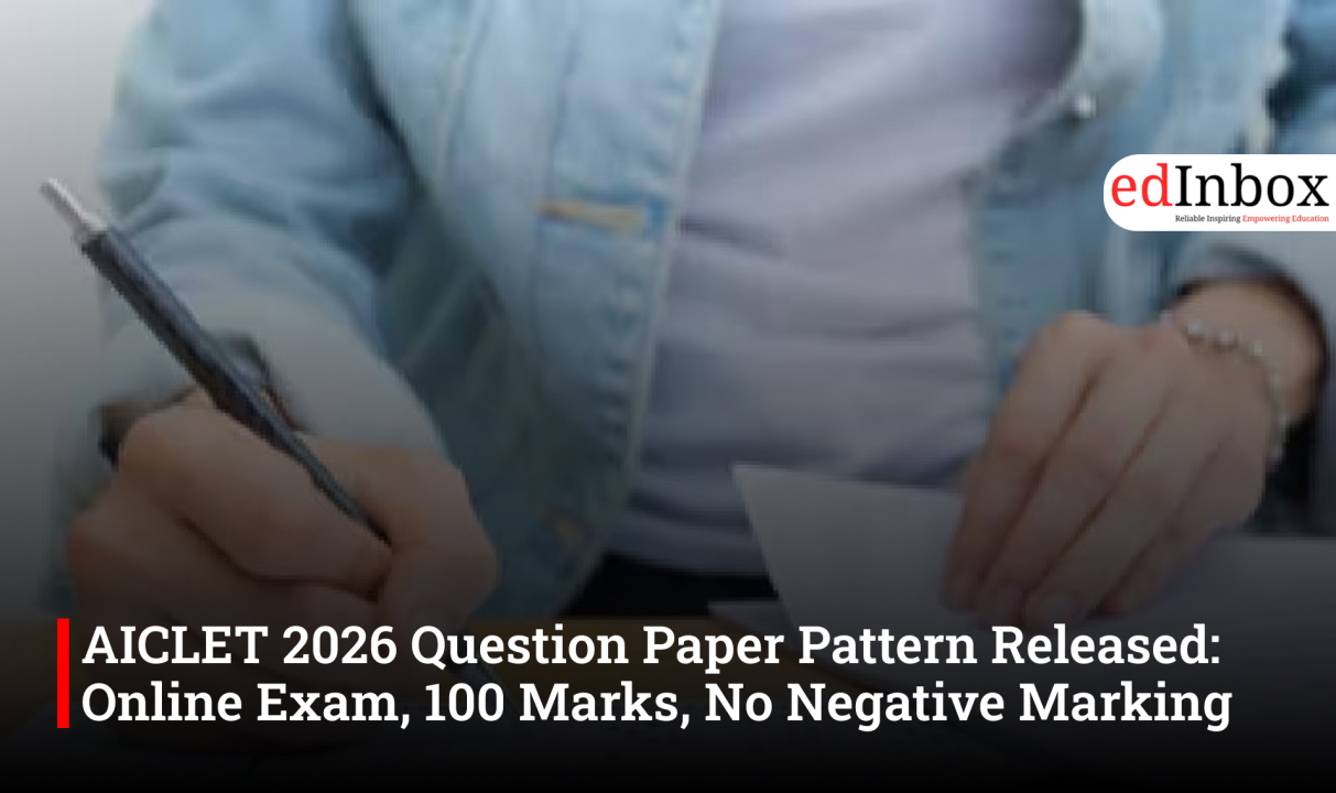 AICLET 2026 Question Paper Pattern Released: Online Exam, 100 Marks, No Negative Marking