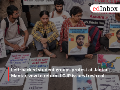 Left-backed student groups protest at Jantar Mantar, vow to return if CJP issues fresh call