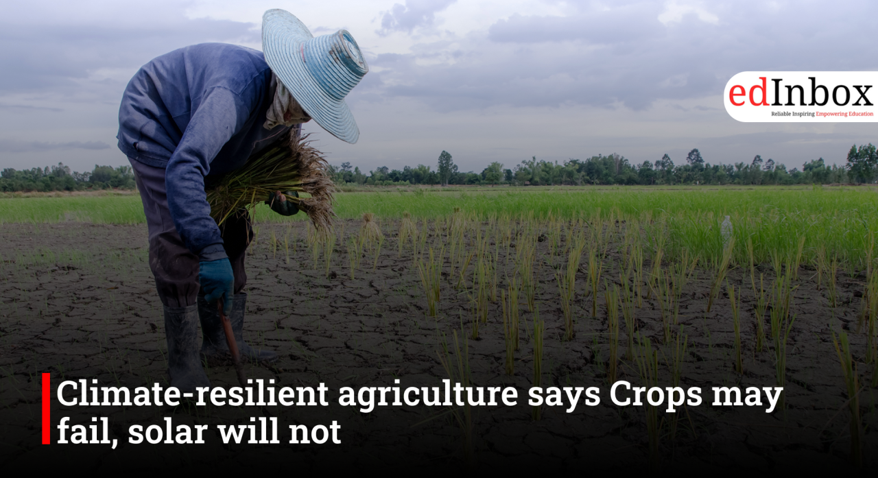 Climate-resilient agriculture says Crops may fail, solar will not