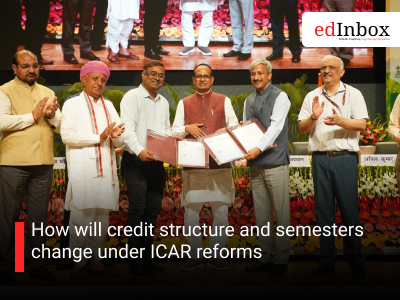 How will credit structure and semesters change under ICAR reforms