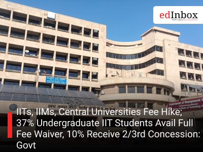 IITs, IIMs, Central Universities Fee Hike; 37% Undergraduate IIT Students Avail Full Fee Waiver, 10% Receive 2/3rd Concession: Govt