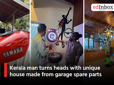 Kerala man turns heads with unique house made from garage spare parts