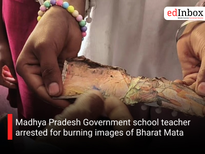 Madhya Pradesh Government school teacher arrested for burning images of Bharat Mata