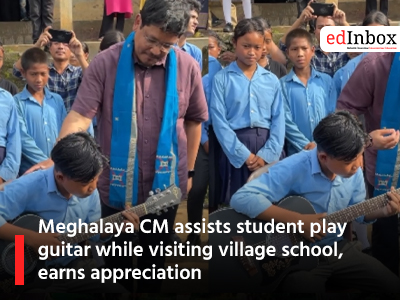 Meghalaya CM assists student play guitar while visiting village school, earns appreciation