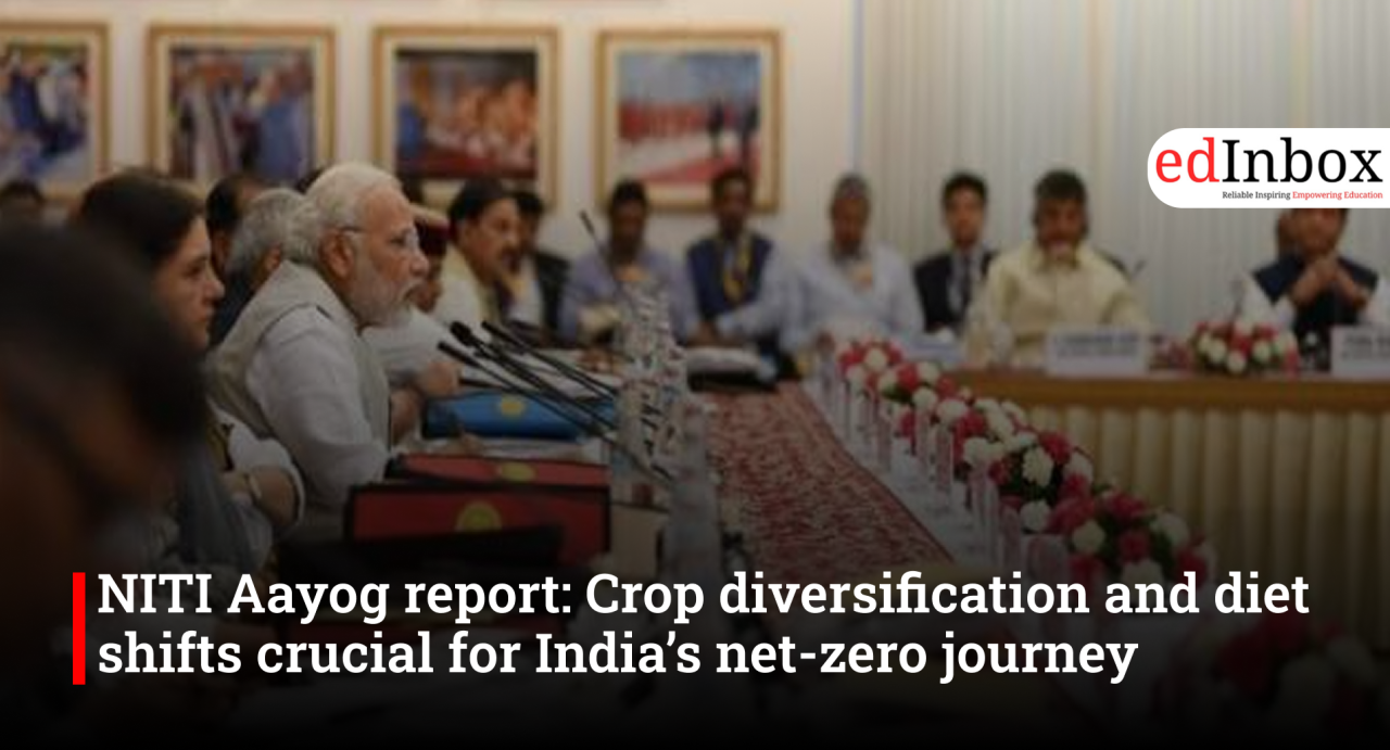 NITI Aayog report: Crop diversification and diet shifts crucial for India’s net-zero journey