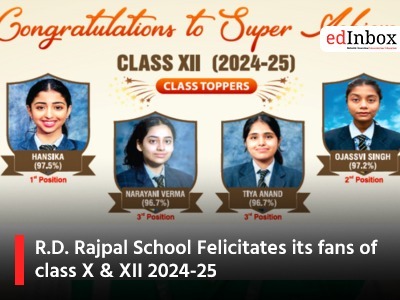 R.D. Rajpal School Felicitates its fans of class X & XII 2024-25