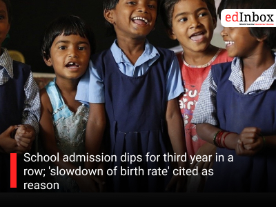 School admission dips for third year in a row; 'slowdown of birth rate' cited as reason