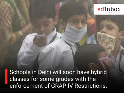 Schools in Delhi will soon have hybrid classes for some grades with the enforcement of GRAP IV Restrictions.