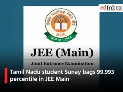 Tamil Nadu student Sunay bags 99.993 percentile in JEE Main