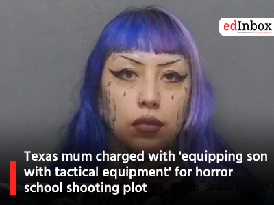 Texas mum charged with 'equipping son with tactical equipment' for horror school shooting plot