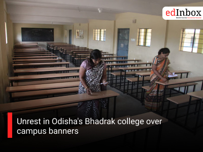 Unrest in Odisha's Bhadrak college over campus banners