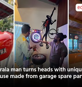 Kerala man turns heads with unique house made from garage spare parts