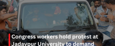 Congress workers hold protest at Jadavpur University to demand student union elections