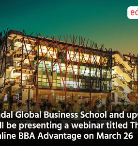 Jindal Global Business School and upGrad will be presenting a webinar titled The Online BBA Advantage on March 26