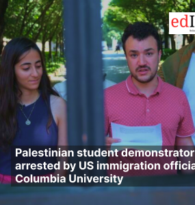 Palestinian student demonstrator arrested by US immigration officials at Columbia University