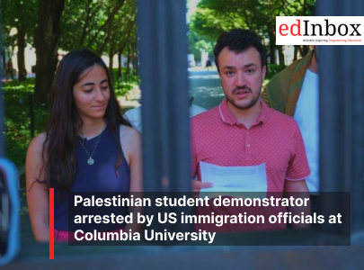 Palestinian student demonstrator arrested by US immigration officials at Columbia University