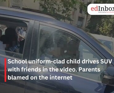 School uniform-clad child drives SUV with friends in the video. Parents blamed on the internet
