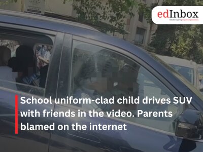 School uniform-clad child drives SUV with friends in the video. Parents blamed on the internet