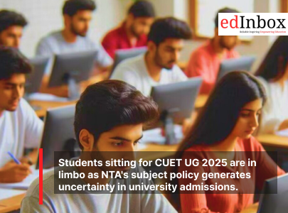Students sitting for CUET UG 2025 are in limbo as NTA's subject policy generates uncertainty in university admissions.