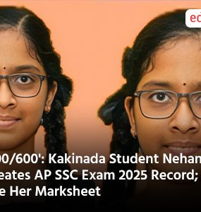 '600/600': Kakinada Student Nehanjani Creates AP SSC Exam 2025 Record; See Her Marksheet