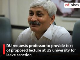 DU requests professor to provide text of proposed lecture at US university for leave sanction