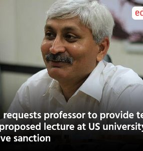 DU requests professor to provide text of proposed lecture at US university for leave sanction