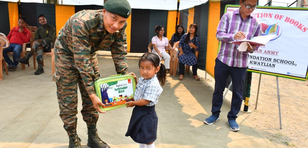 Indian Army hands over books to displaced children in Churachandpur