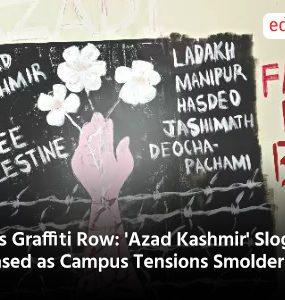JU's Graffiti Row: 'Azad Kashmir' Slogan Erased as Campus Tensions Smolder