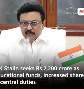 MK Stalin seeks Rs 2,200 crore as educational funds, increased share in central duties