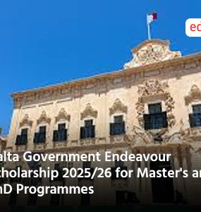 Malta Government Endeavour Scholarship 2025/26 for Master's and PhD Programmes