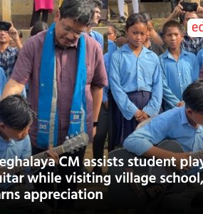 Meghalaya CM assists student play guitar while visiting village school, earns appreciation
