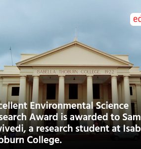 Excellent Environmental Science Research Award is awarded to Samridhi Dwivedi, a research student at Isabella Thoburn College.