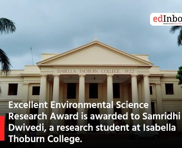 Excellent Environmental Science Research Award is awarded to Samridhi Dwivedi, a research student at Isabella Thoburn College.